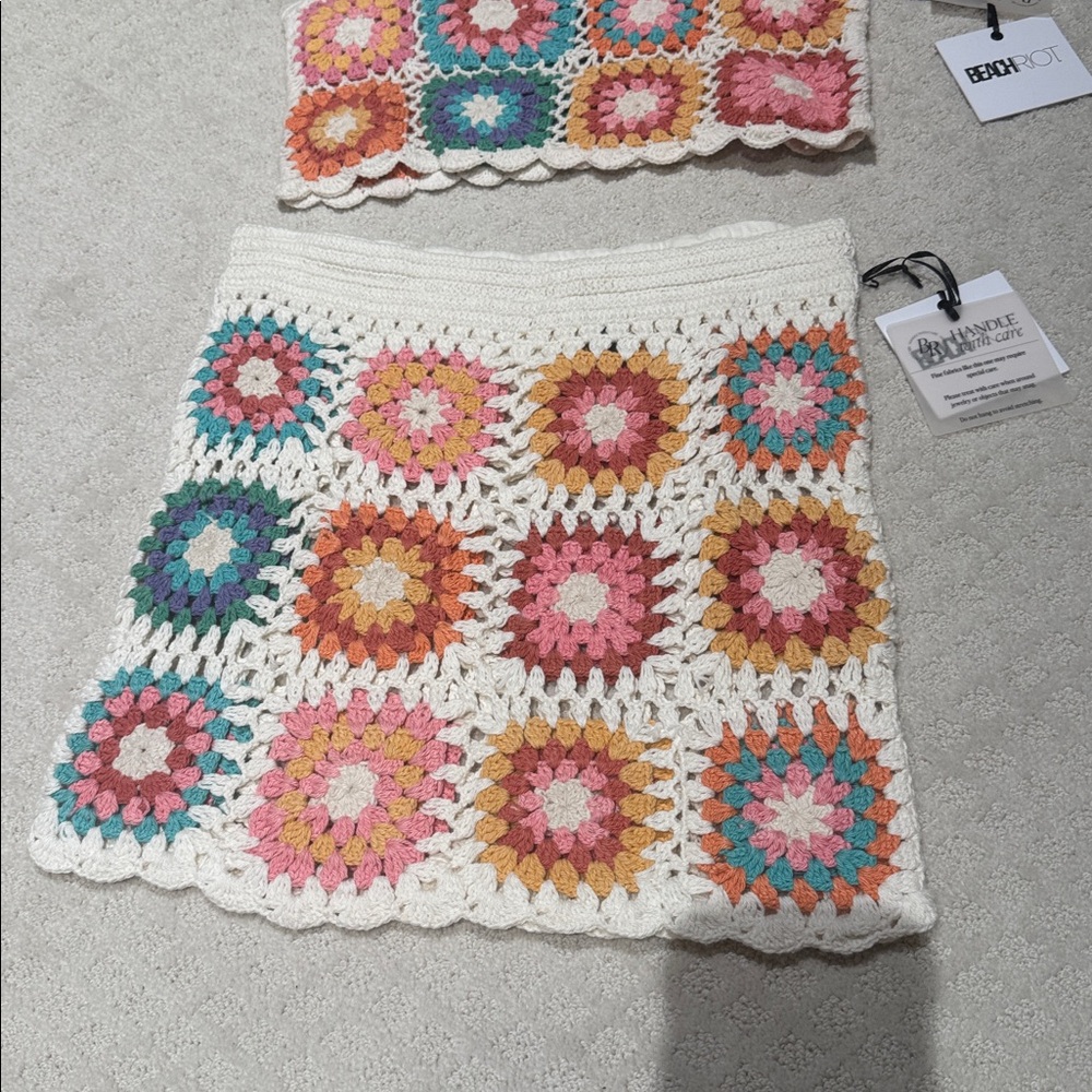 NWT Beach Riot Eliza Crochet Skirt Set S/M - Picture 3 of 5